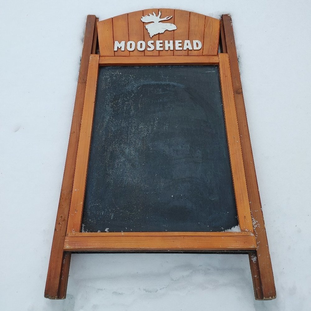 MOOSEHEAD Lager Chalk Board Double Sided Patio Lounge Vibes